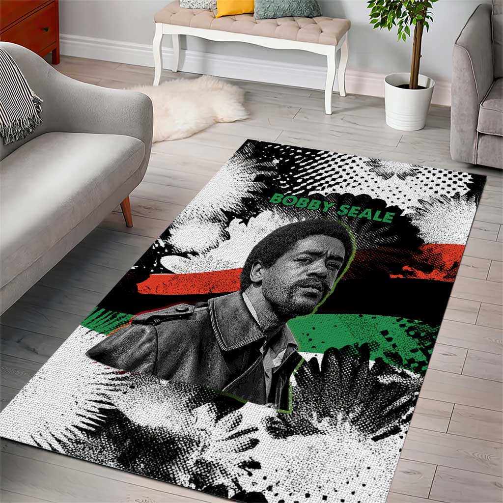 Bobby Seale Area Rug Black Panther Artwork Solidarity Quote Revolutionary Civil Rights Tribute - African Pride