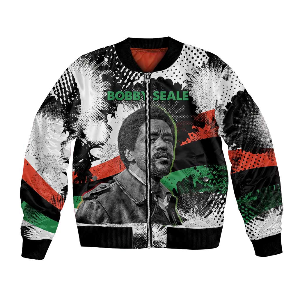 Bobby Seale Bomber Jacket Black Panther Artwork Solidarity Quote Revolutionary Civil Rights Tribute - African Pride