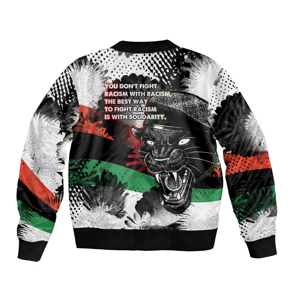 Bobby Seale Bomber Jacket Black Panther Artwork Solidarity Quote Revolutionary Civil Rights Tribute - African Pride