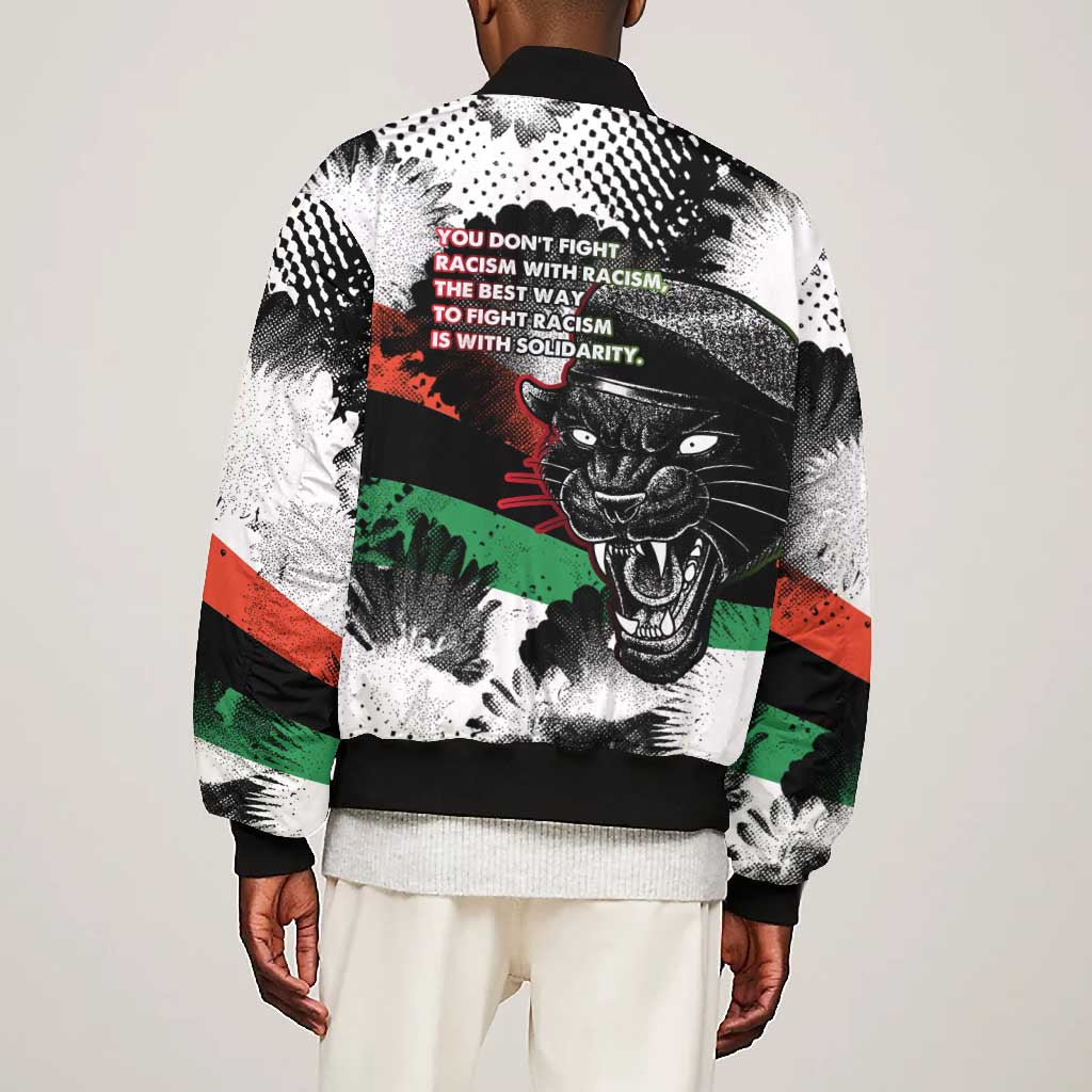 Bobby Seale Bomber Jacket Black Panther Artwork Solidarity Quote Revolutionary Civil Rights Tribute - African Pride