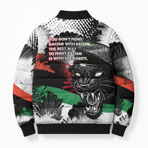 Bobby Seale Bomber Puffer Jacket Black Panther Artwork Solidarity Quote Revolutionary Civil Rights Tribute - African Pride