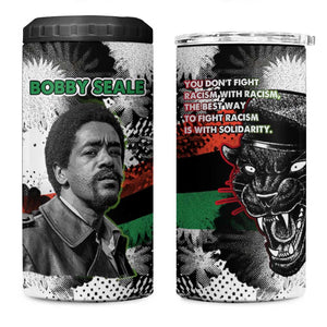 Bobby Seale 4 in 1 Can Cooler Tumbler Black Panther Artwork Solidarity Quote Revolutionary Civil Rights Tribute - African Pride