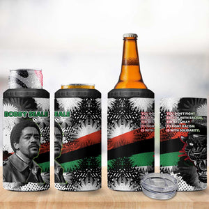 Bobby Seale 4 in 1 Can Cooler Tumbler Black Panther Artwork Solidarity Quote Revolutionary Civil Rights Tribute - African Pride