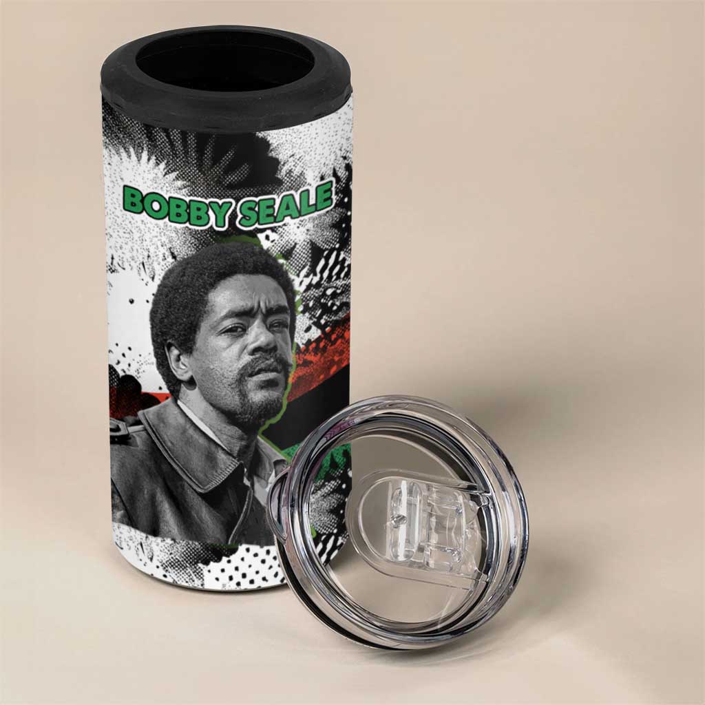 Bobby Seale 4 in 1 Can Cooler Tumbler Black Panther Artwork Solidarity Quote Revolutionary Civil Rights Tribute - African Pride
