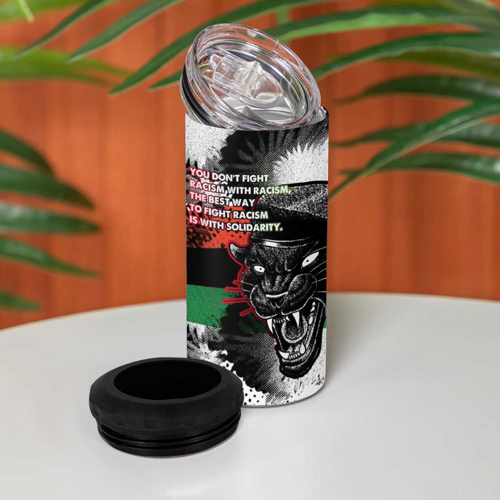 Bobby Seale 4 in 1 Can Cooler Tumbler Black Panther Artwork Solidarity Quote Revolutionary Civil Rights Tribute - African Pride