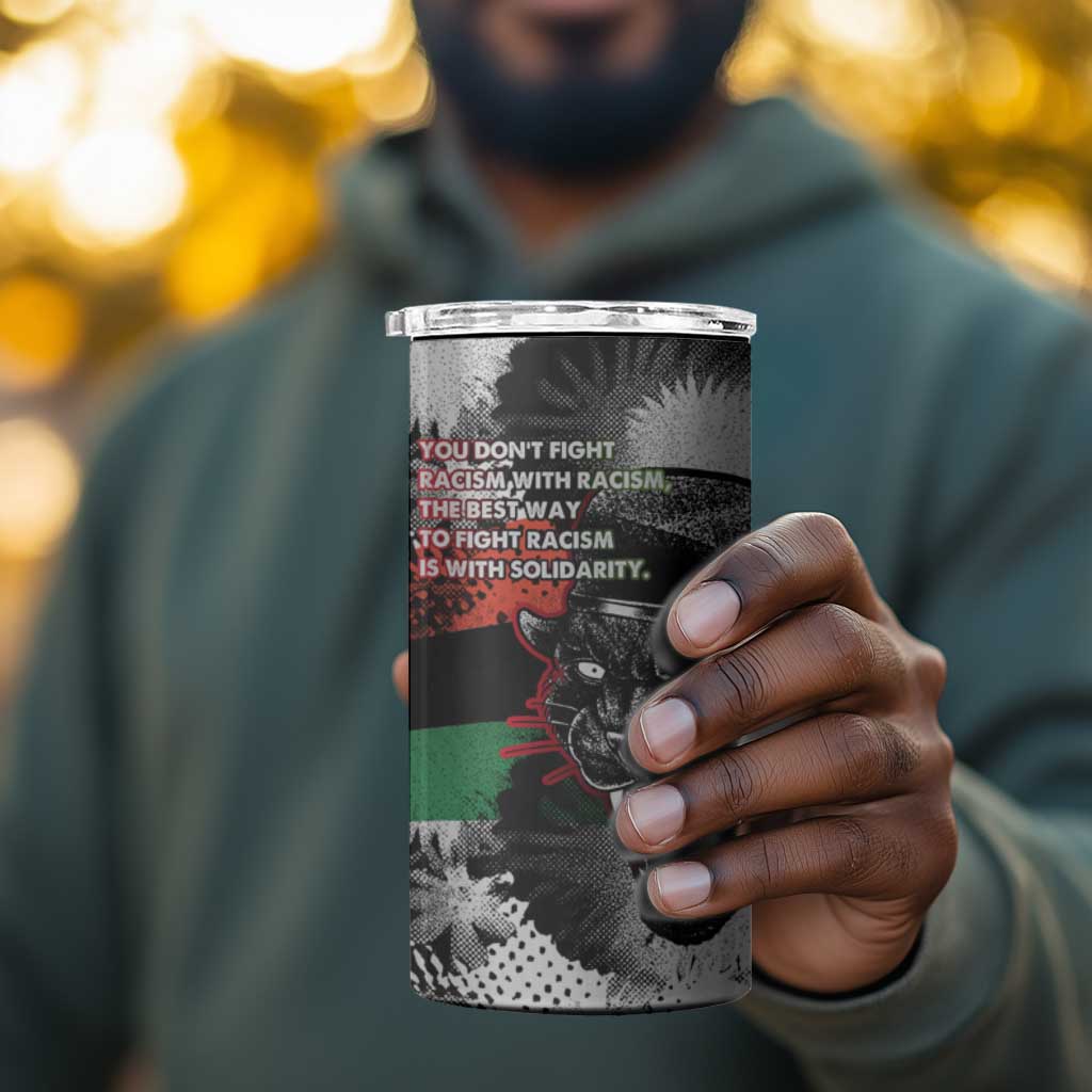 Bobby Seale 4 in 1 Can Cooler Tumbler Black Panther Artwork Solidarity Quote Revolutionary Civil Rights Tribute - African Pride