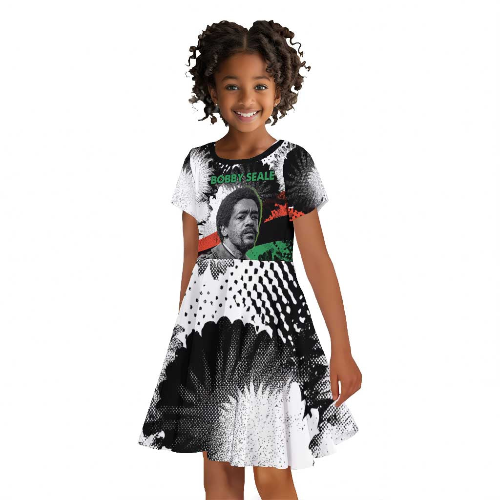 Bobby Seale Kid Short Sleeve Dress Black Panther Artwork Solidarity Quote Revolutionary Civil Rights Tribute - African Pride