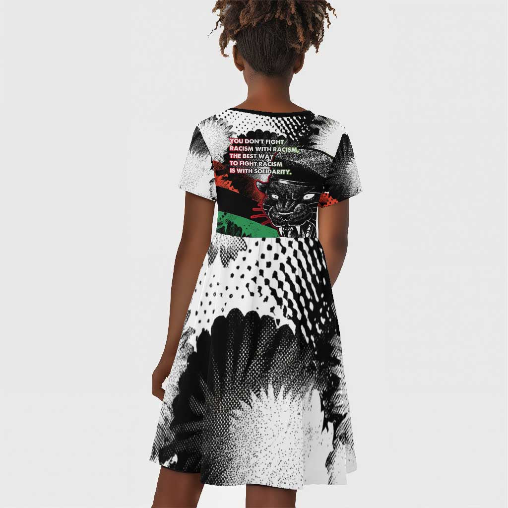 Bobby Seale Kid Short Sleeve Dress Black Panther Artwork Solidarity Quote Revolutionary Civil Rights Tribute - African Pride