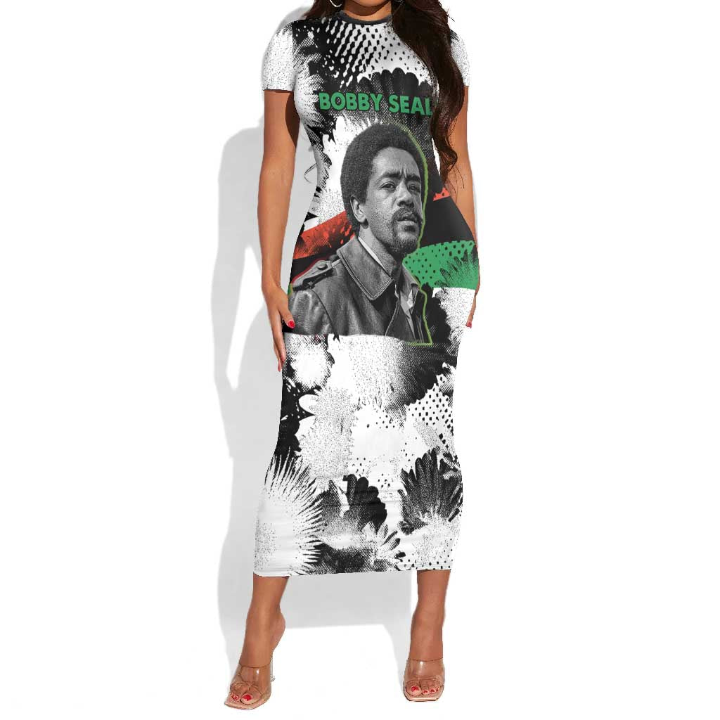 Bobby Seale Short Sleeve Bodycon Dress Black Panther Artwork Solidarity Quote Revolutionary Civil Rights Tribute - African Pride