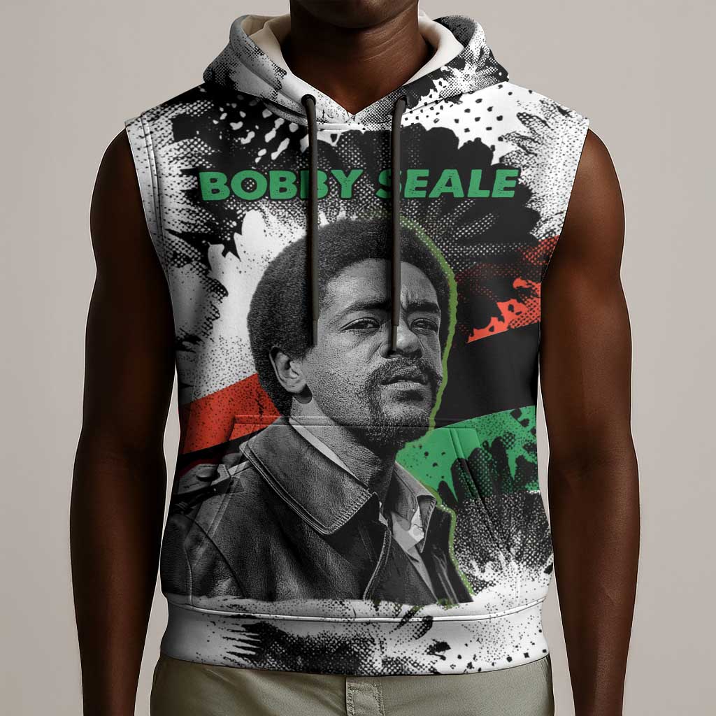 Bobby Seale Sleeveless Hoodie Black Panther Artwork Solidarity Quote Revolutionary Civil Rights Tribute - African Pride