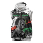 Bobby Seale Sleeveless Zip Hoodie Black Panther Artwork Solidarity Quote Revolutionary Civil Rights Tribute - African Pride