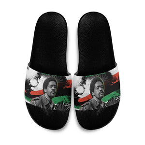 Bobby Seale Slide Sandals Black Panther Artwork Solidarity Quote Revolutionary Civil Rights Tribute - African Pride