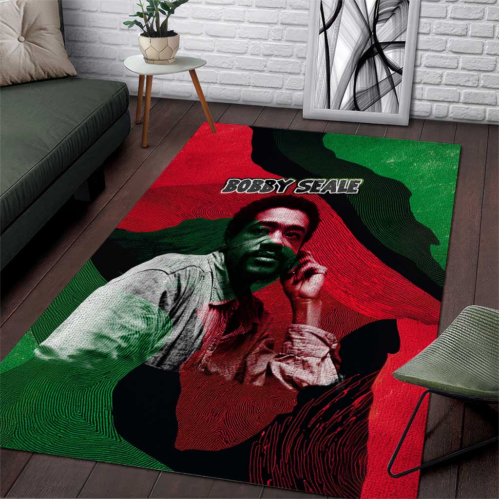 Bobby Seale Area Rug Black Panther Logo Revolutionary Civil Rights Movement Tribute - African Pride