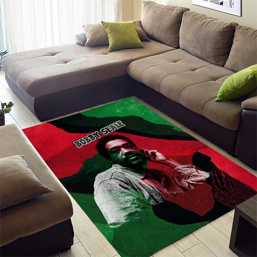 Bobby Seale Area Rug Black Panther Logo Revolutionary Civil Rights Movement Tribute - African Pride