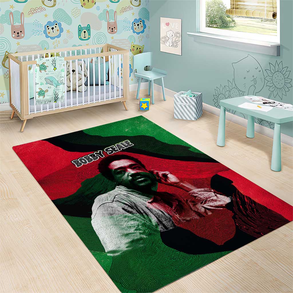 Bobby Seale Area Rug Black Panther Logo Revolutionary Civil Rights Movement Tribute - African Pride