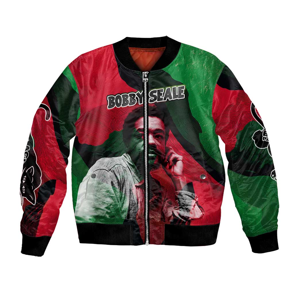 Bobby Seale Bomber Jacket Black Panther Logo Revolutionary Civil Rights Movement Tribute - African Pride