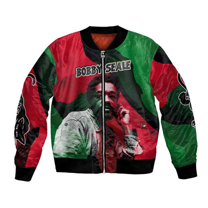 Bobby Seale Bomber Jacket Black Panther Logo Revolutionary Civil Rights Movement Tribute - African Pride