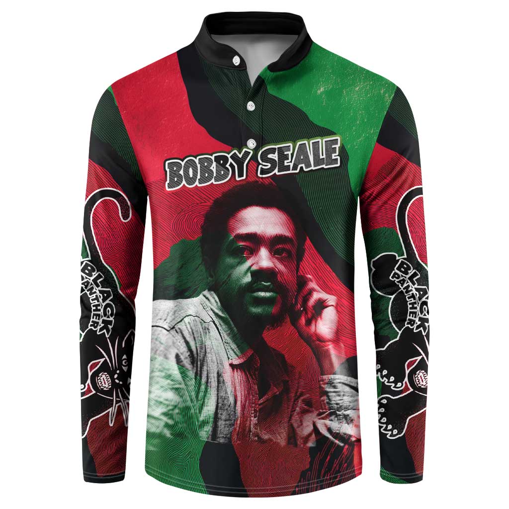 Bobby Seale Button Sweatshirt Black Panther Logo Revolutionary Civil Rights Movement Tribute