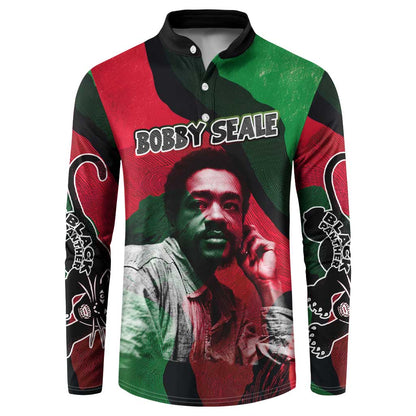 Bobby Seale Button Sweatshirt Black Panther Logo Revolutionary Civil Rights Movement Tribute