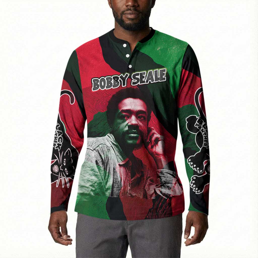 Bobby Seale Button Sweatshirt Black Panther Logo Revolutionary Civil Rights Movement Tribute