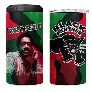 Bobby Seale 4 in 1 Can Cooler Tumbler Black Panther Logo Revolutionary Civil Rights Movement Tribute - African Pride