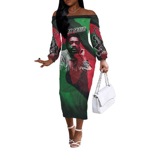 Bobby Seale Off The Shoulder Long Sleeve Dress Black Panther Logo Revolutionary Civil Rights Movement Tribute - African Pride