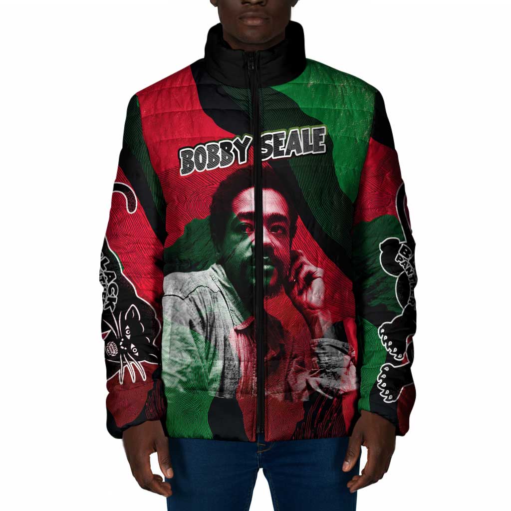 Bobby Seale Padded Jacket Black Panther Logo Revolutionary Civil Rights Movement Tribute - African Pride
