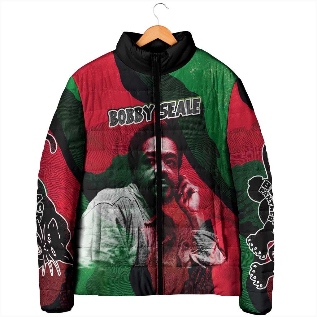 Bobby Seale Padded Jacket Black Panther Logo Revolutionary Civil Rights Movement Tribute - African Pride