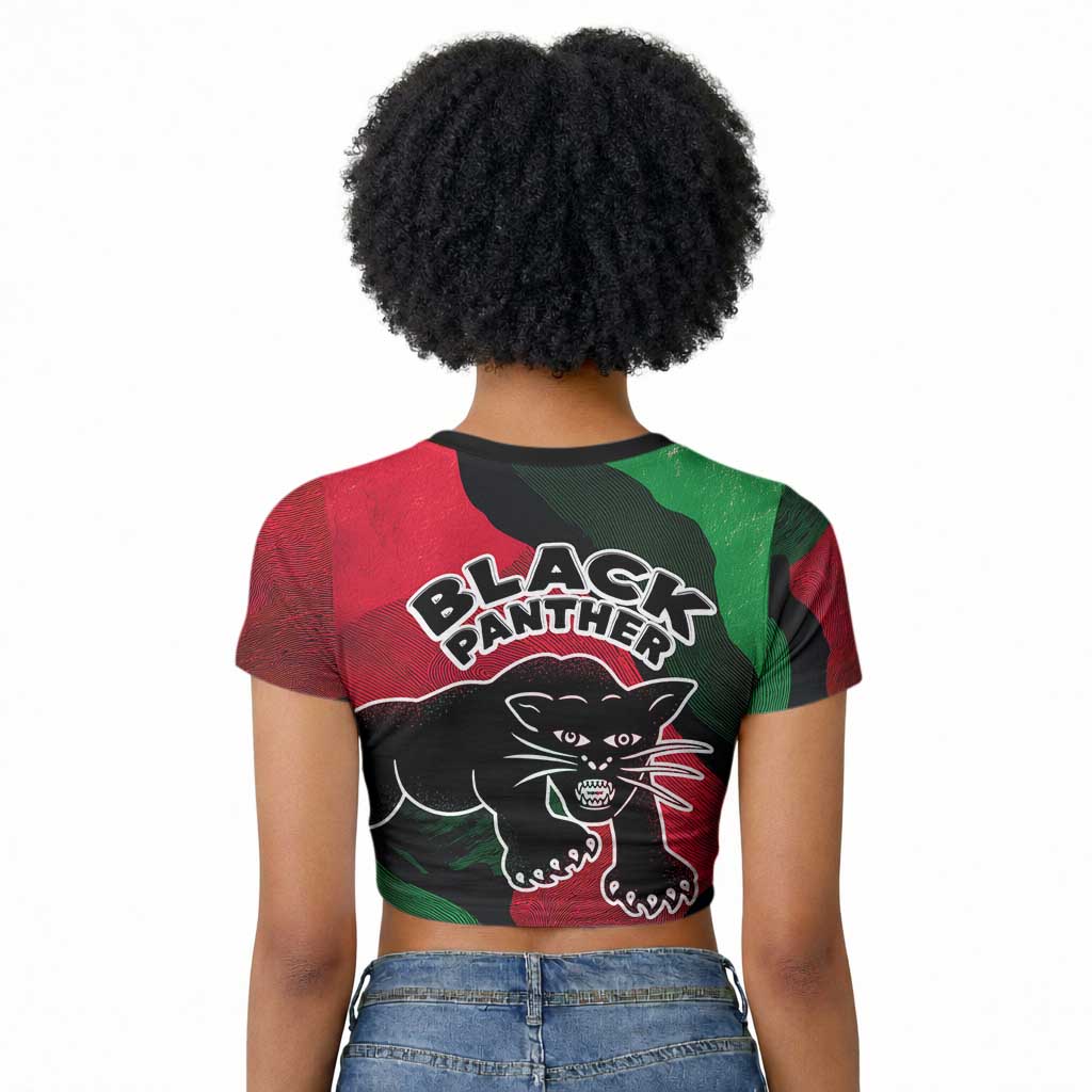Bobby Seale Raglan Cropped T shirt Black Panther Logo Revolutionary Civil Rights Movement Tribute - African Pride