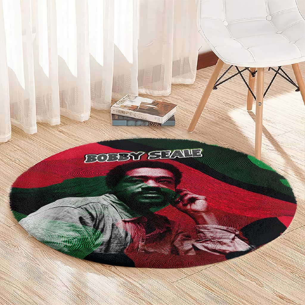 Bobby Seale Round Carpet Black Panther Logo Revolutionary Civil Rights Movement Tribute - African Pride