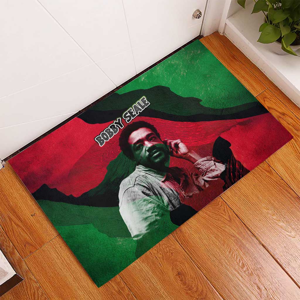 Bobby Seale Rubber Doormat Black Panther Logo Revolutionary Civil Rights Movement Tribute - African Pride