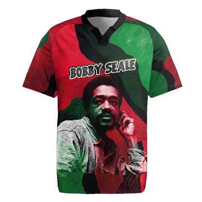 Bobby Seale Rugby Jersey Black Panther Logo Revolutionary Civil Rights Movement Tribute - African Pride