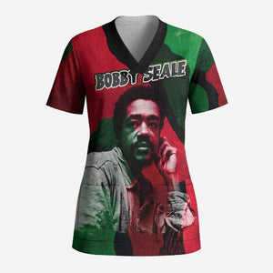 Bobby Seale Scrub Top Black Panther Logo Revolutionary Civil Rights Movement Tribute - African Pride