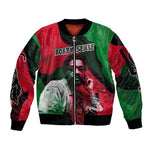 Bobby Seale Sleeve Zip Bomber Jacket Black Panther Logo Revolutionary Civil Rights Movement Tribute - African Pride