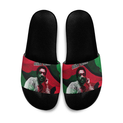 Bobby Seale Slide Sandals Black Panther Logo Revolutionary Civil Rights Movement Tribute - African Pride