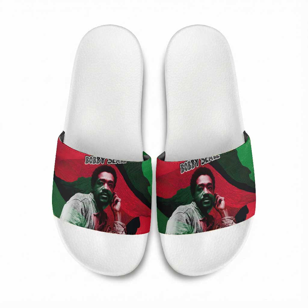 Bobby Seale Slide Sandals Black Panther Logo Revolutionary Civil Rights Movement Tribute - African Pride