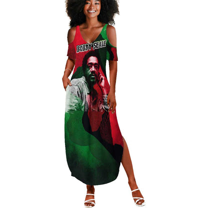 Bobby Seale Summer Maxi Dress Black Panther Logo Revolutionary Civil Rights Movement Tribute - African Pride