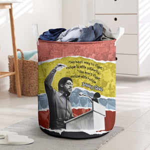 Bobby Seale Laundry Basket Torn Paper Collage Design Solidarity Quote Powerful Speech Artwork Civil Rights - African Pride