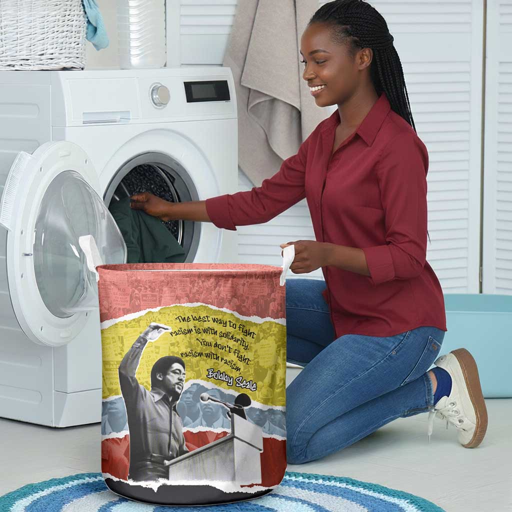 Bobby Seale Laundry Basket Torn Paper Collage Design Solidarity Quote Powerful Speech Artwork Civil Rights - African Pride