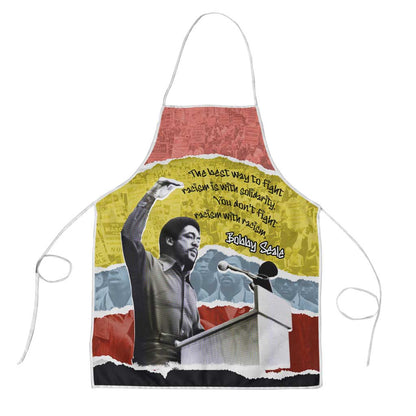 Bobby Seale Apron Torn Paper Collage Design Solidarity Quote Powerful Speech Artwork Civil Rights - African Pride