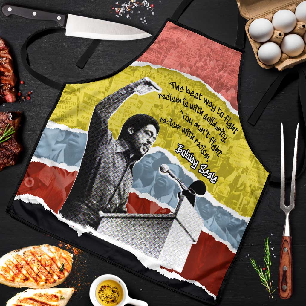 Bobby Seale Apron Torn Paper Collage Design Solidarity Quote Powerful Speech Artwork Civil Rights - African Pride
