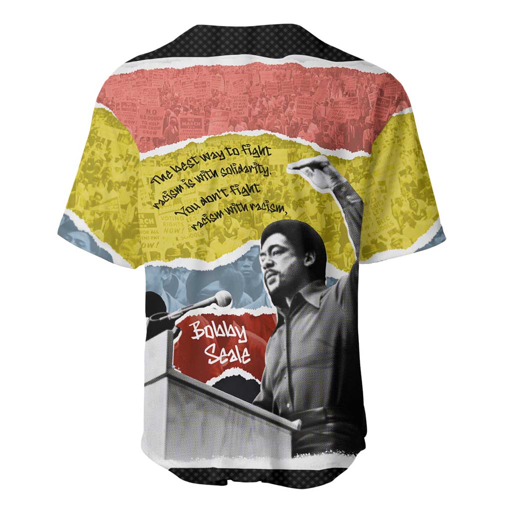 Bobby Seale Baseball Jersey Torn Paper Collage Design Solidarity Quote Powerful Speech Artwork Civil Rights - African Pride
