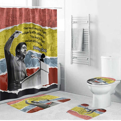 Bobby Seale Bathroom Set Torn Paper Collage Design Solidarity Quote Powerful Speech Artwork Civil Rights - African Pride