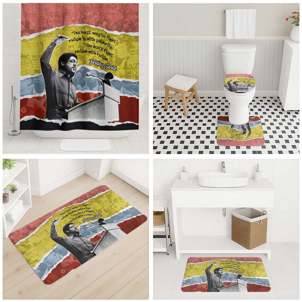 Bobby Seale Bathroom Set Torn Paper Collage Design Solidarity Quote Powerful Speech Artwork Civil Rights - African Pride