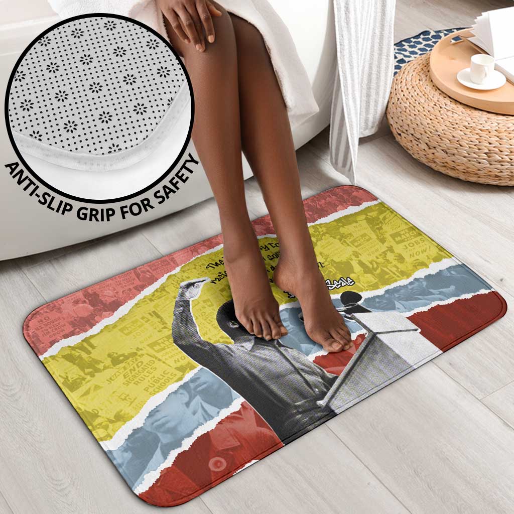 Bobby Seale Bathroom Set Torn Paper Collage Design Solidarity Quote Powerful Speech Artwork Civil Rights - African Pride