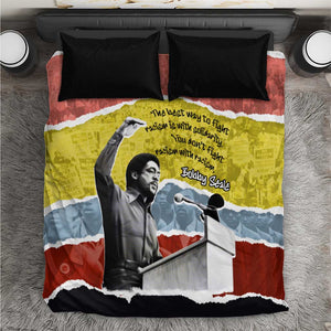 Bobby Seale Bedding Set Torn Paper Collage Design Solidarity Quote Powerful Speech Artwork Civil Rights - African Pride