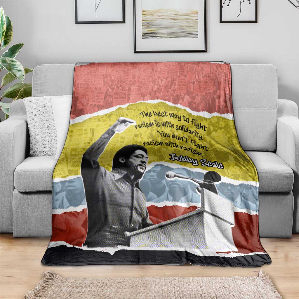 Bobby Seale Blanket Torn Paper Collage Design Solidarity Quote Powerful Speech Artwork Civil Rights - African Pride