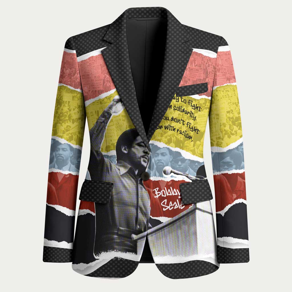 Bobby Seale Blazer Torn Paper Collage Design Solidarity Quote Powerful Speech Artwork Civil Rights - African Pride