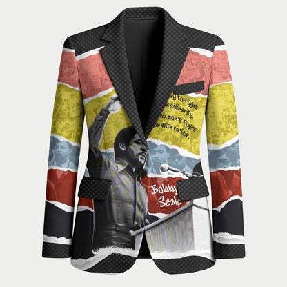 Bobby Seale Blazer Torn Paper Collage Design Solidarity Quote Powerful Speech Artwork Civil Rights - African Pride