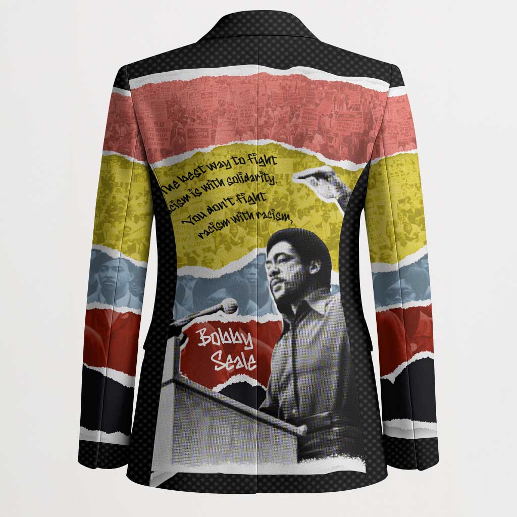Bobby Seale Blazer Torn Paper Collage Design Solidarity Quote Powerful Speech Artwork Civil Rights - African Pride